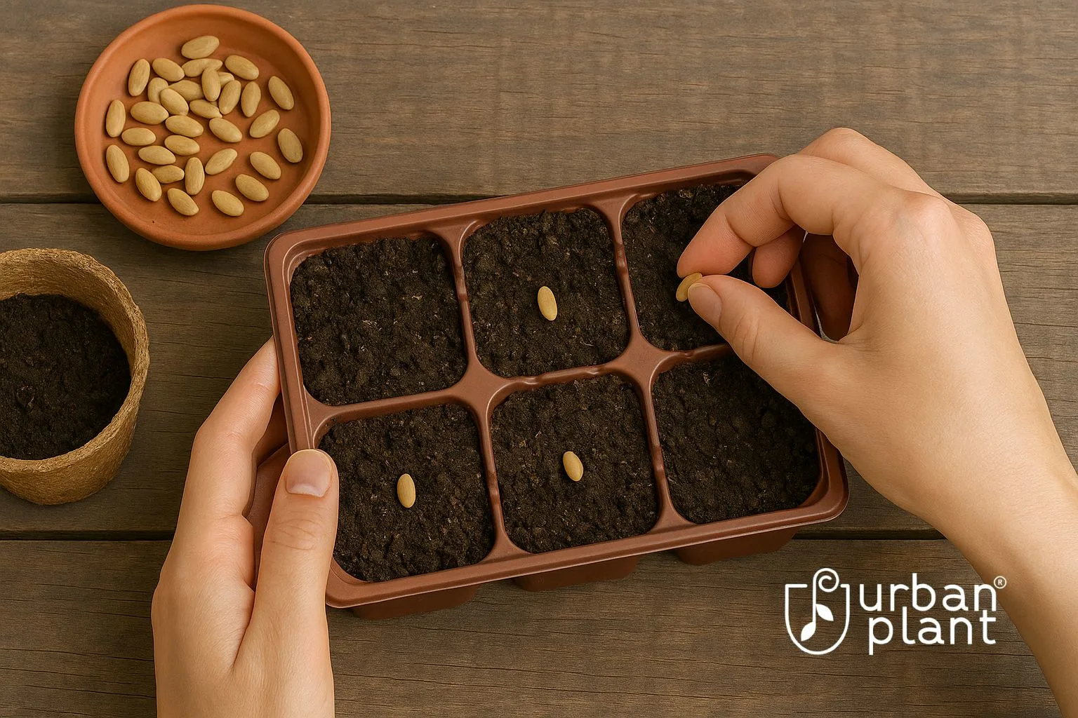 Sexual Propagation – Growing from Seeds in seedling trays with soil and sprouts – Urban Plant